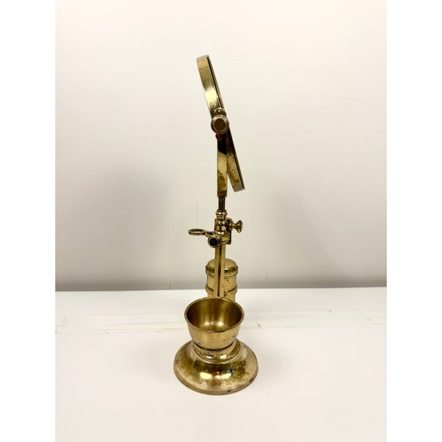Antique Brass Shaving Mirror For Sale - Image 4 of 13