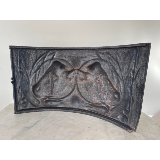 Antique Cast Iron Stove Door With Cows - Circa 1800's | Chairish
