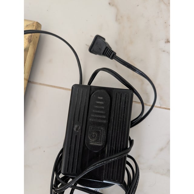 1980's Mid-Century Modern Glass & Brass Torchiere Floor Lamp For Sale - Image 11 of 11