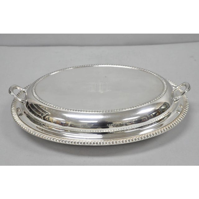 Antique English Regency Silver Plated Large Covered Serving Dish 'M" Monogram For Sale - Image 17 of 17