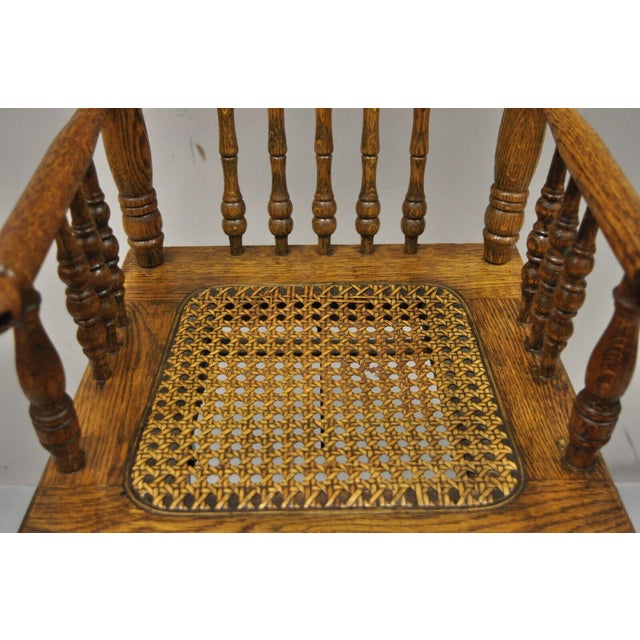 Antique Victorian Oak Wood Convertible Combination Baby High Chair Stroller For Sale - Image 9 of 12