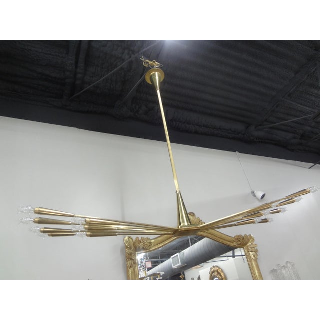 1960s Italian Brass Sputnik Chandelier by Oscar Torlasco For Sale - Image 10 of 12
