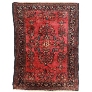 RugsinDalls Antique Wool Persian Lilihan Rug - 3'6" X 4'9" For Sale
