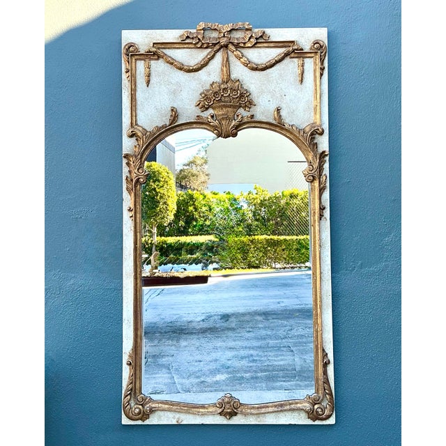 Vintage Gilt Tipped Trumeau Mirror For Sale - Image 11 of 12