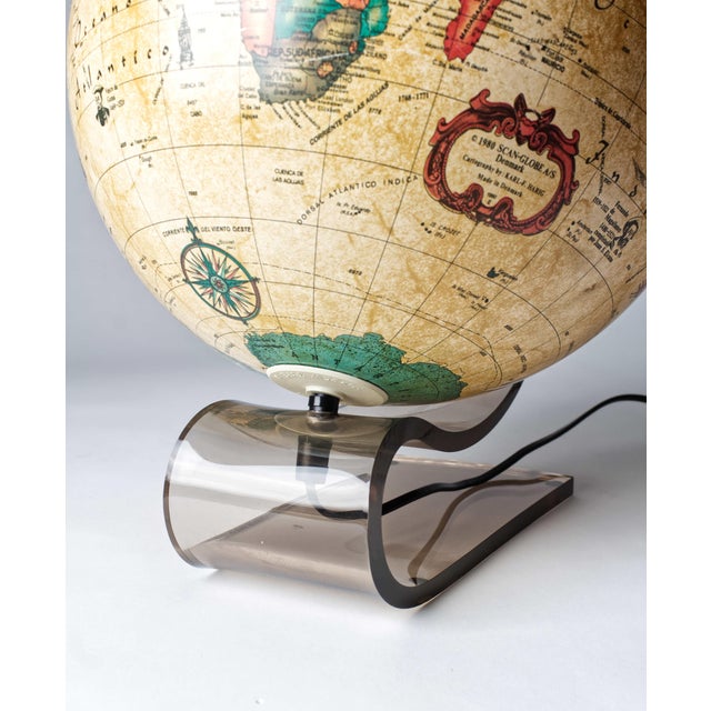 Danish Illuminated World Globe Table Lamp by Scan-Globe A/S, 1990 For Sale - Image 9 of 12