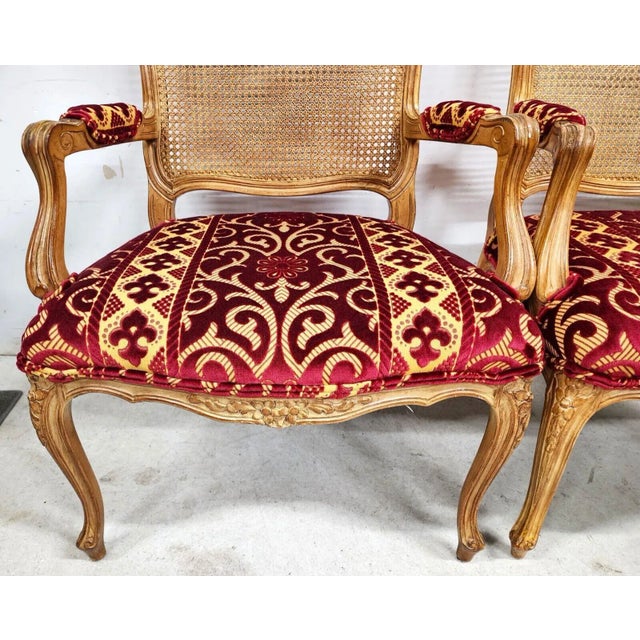 French Louis XV Armchairs Fauteuil Vintage For Sale - Image 9 of 12