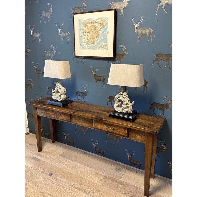 Antique Console Table in Walnut, 1800s For Sale - Image 9 of 10