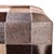 Brown Handmade Brown Patchwork Cowhide Leather Ottoman Pouf 18x18x18 in Warm For Sale - Image 8 of 8