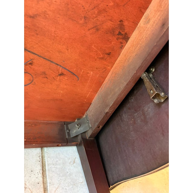 Mid 20th Century English Regency Style Leather Top Drop Leaf Game Table With Tooled Gilt Decoration For Sale - Image 17 of 17