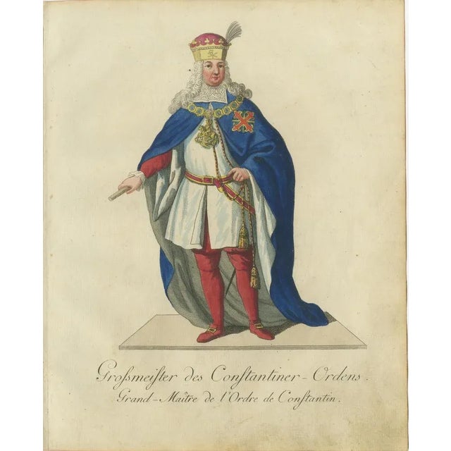 Late 18th Century Schwan, Regal Splendor of the Grand Master of the Constantinian Order, Engraving, 1791 For Sale - Image 5 of 6