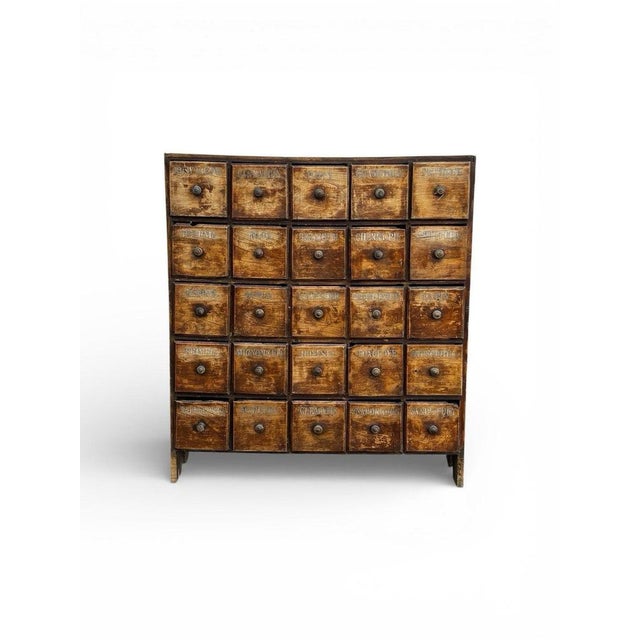 Antique Bank of 25 Shop Drawers with Hand-Painted Names For Sale - Image 14 of 14