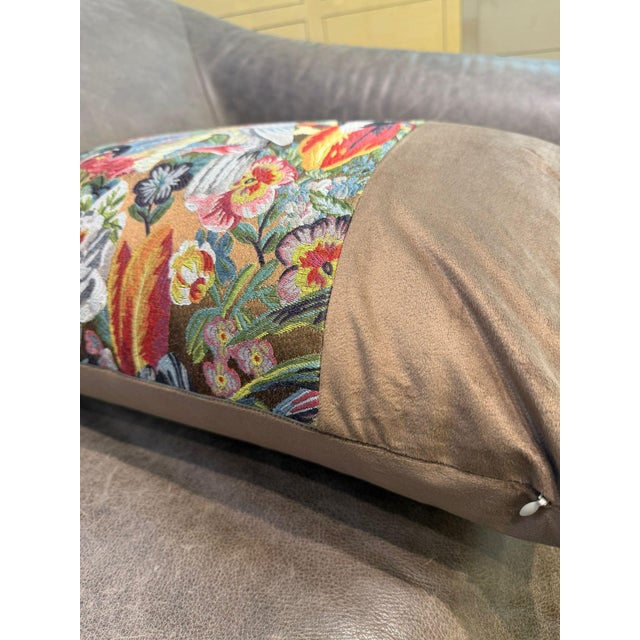 Handmade Mocha Velvet Lumbar Pillow Cover For Sale - Image 12 of 16