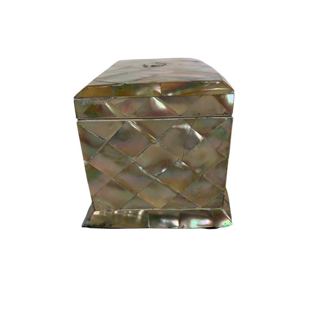 English Mother of Pearl Tea Caddy English Circa 1870 For Sale - Image 3 of 7