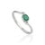 Not Yet Made - Made To Order Elegant Oval Emerald & Diamond Bezel-Set Ring in Sterling Silver, Size 8.5 For Sale - Image 5 of 10