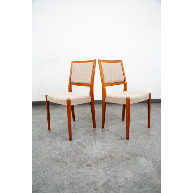 Mid Century Danish Modern Dining Chairs Set 4 Wool Teak Wood Svegards Sweden MCM For Sale - Image 10 of 12