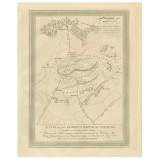 Map of the Glorious Battle of Waterloo, 1816 For Sale