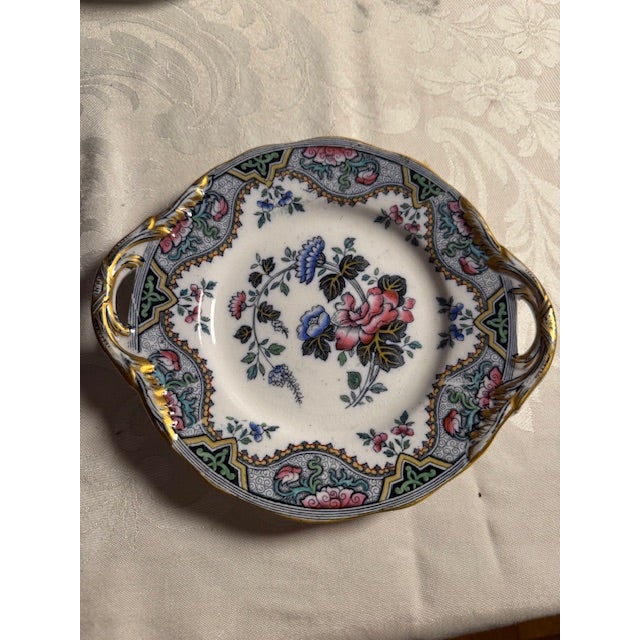 Antique Doulton (p.b.&h) Burslem Alma Salad Plate With Handles. Set of 5. For Sale - Image 4 of 10