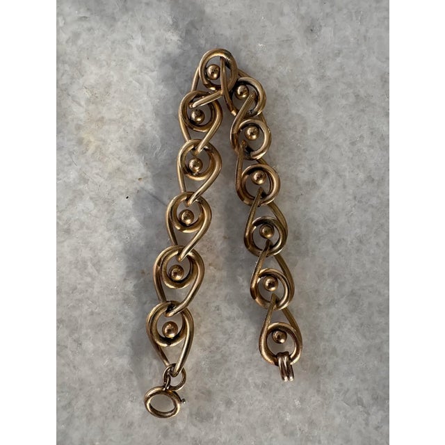 Art Deco Vintage Gold Fill Chain Link Bracelet For Sale - Image 3 of 5
