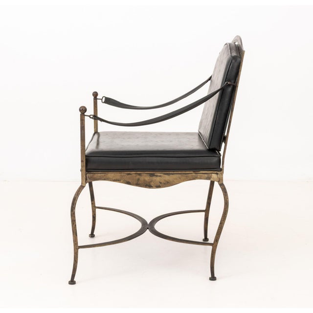 Metal Maison Jansen Style Neoclassical Revival Armchair For Sale - Image 7 of 8