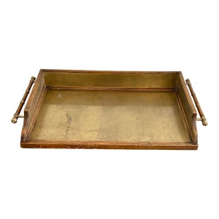 Vintage Brass Lined Butler Tray by Chapman For Sale