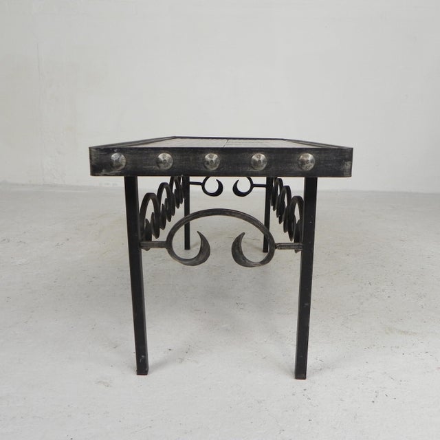 Mid-Century Brutalist Tile Table with 10 Tiles and Steel Frame, 1960s For Sale - Image 14 of 18