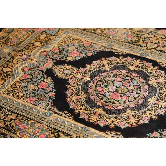 Textile Qom Rug in Silk For Sale - Image 7 of 11