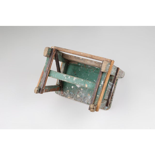 Industrial Rustic Stool with Patina, France, 1900s For Sale - Image 11 of 13