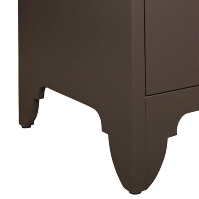 Matthew Izzo Home Grace Chocolate Brown Four Door Buffet With Brass Tassel Door Pulls For Sale - Image 9 of 11
