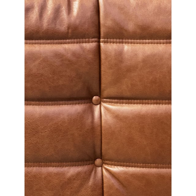 French Togo Lounge Chair in Dark Cognac Leather by Michel Ducaroy for Ligne Roset For Sale - Image 12 of 13