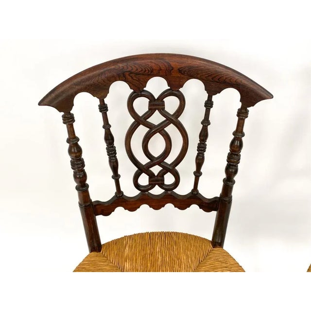 19th Century Saber Leg Rush Side Chairs—A Pair For Sale - Image 10 of 12