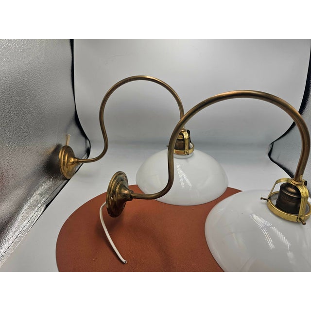 Art Deco Brass and Glass Wall Lamp, 1920s For Sale - Image 6 of 10