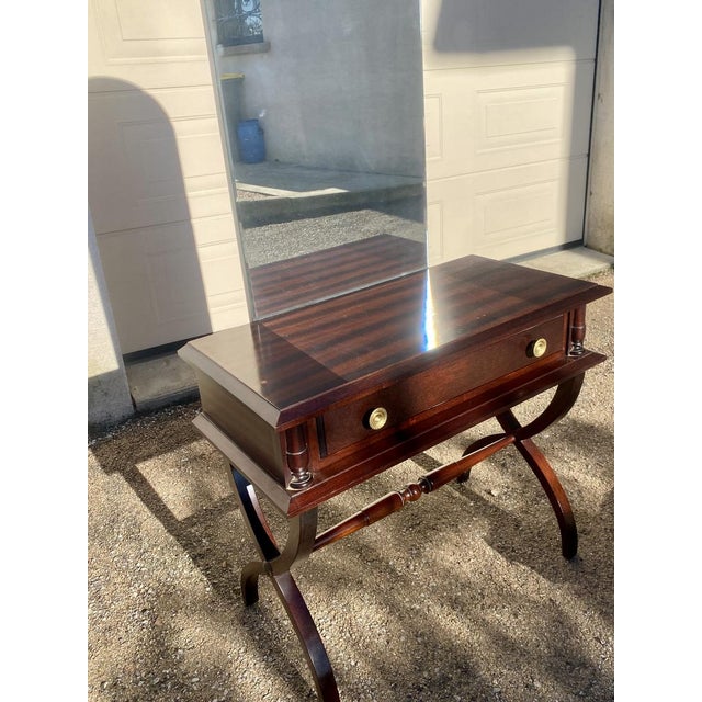 Empire Wood Dressing Table with Mirror, 1940s For Sale - Image 4 of 9