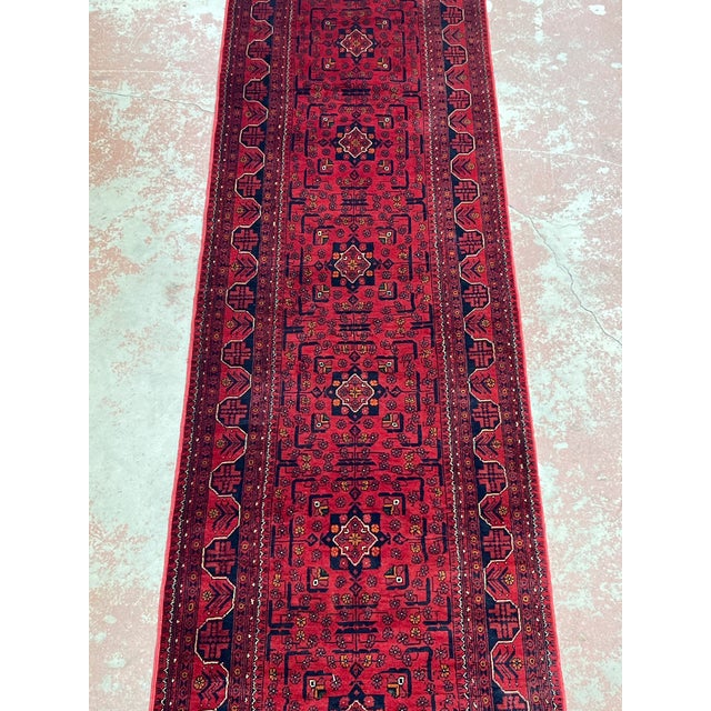 Vintage Afghan Turkmen Wool Runner 2’9” X 19’2” For Sale - Image 4 of 6