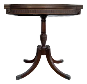 Antique Duncan Phyfe Style Flip Top Swivel Card / Game Table