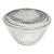 Early 20th Century Art Deco Round Clear Glass Ribbed Lidded Refrigerator Dish Bullseye Flat Top For Sale