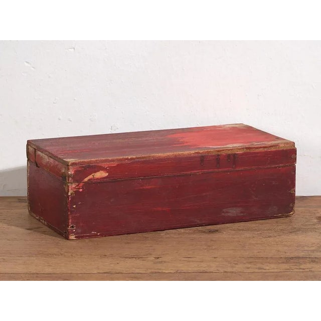 Red Antique Chinese Red Case, 1900s For Sale - Image 8 of 8