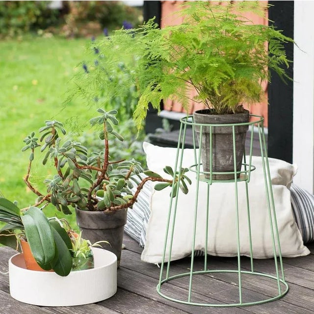 Small Sea Green Cibele Plant Stands by OK Design, Set of 3 For Sale - Image 4 of 7