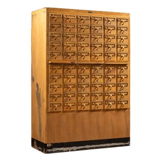 MCM 60-Drawer Maple Card Catalog by Library Bureau For Sale