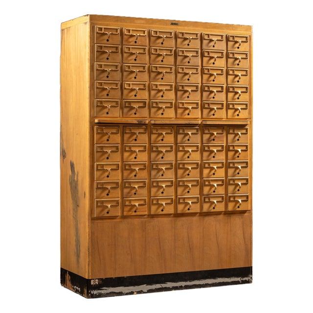 MCM 60-Drawer Maple Card Catalog by Library Bureau For Sale