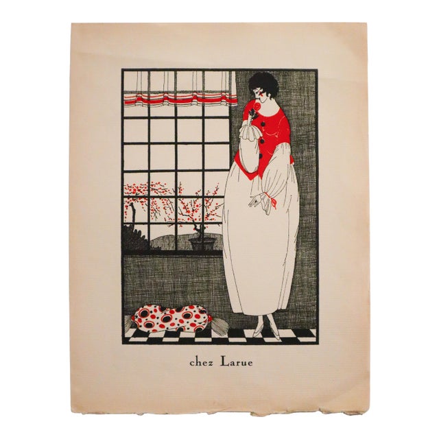 1919 French Art Deco Poster, Les Feuillets D'Art, "Chez Larue" For Sale