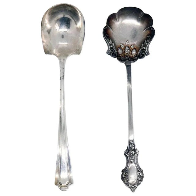Metal Early 20th Century American Manchester Silver Co. & Sterling Silver Jelly/Preserve Spoons - Set of 2 For Sale - Image 7 of 7