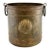 Vintage Patinated Brass Planter With Shell Medallion & Ring Handles For Sale