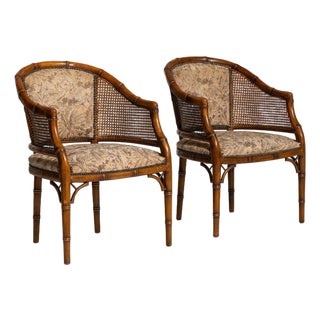Mid 20th Century France Hollywood Regency Brown Wood Armchair For Sale
