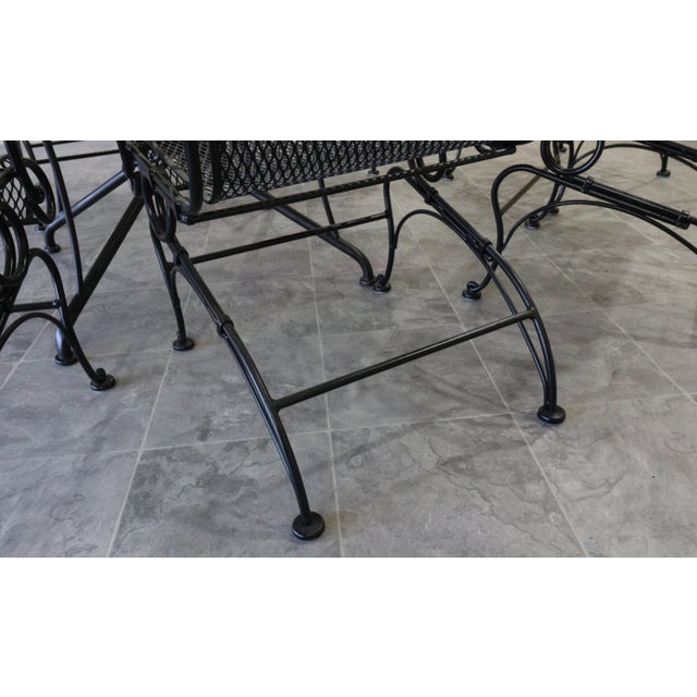 Metal Mid-Century Woodard Briarwood Wrought Iron Dining Set With Eight Spring Chairs, Attributed For Sale - Image 7 of 12