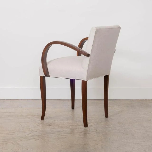 Mid-20th Century French Wood and Linen Side Chair For Sale - Image 9 of 15