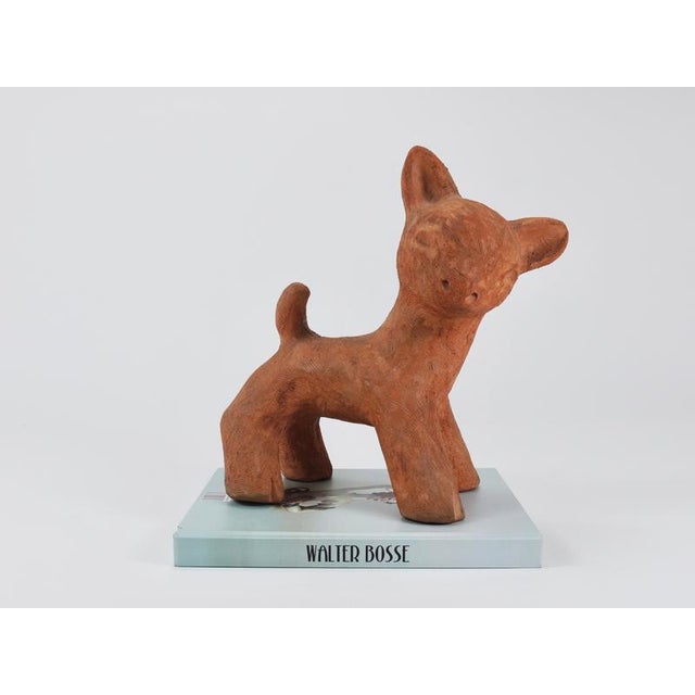 A charming and large handmade figurine / statue depicting a baby deer / fawn. Originally designed as a doorstop by Walter...