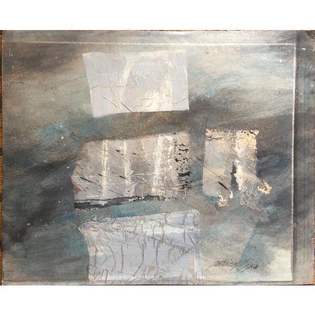 Silver Patricia Zippin "Silver Paradigm" 1980s Mixed Media Abstract Painting For Sale - Image 8 of 8