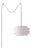 Coronado Stretch Swag Lamp - White Linen Shade, Weathered Brass, Inline Dimmer For Sale