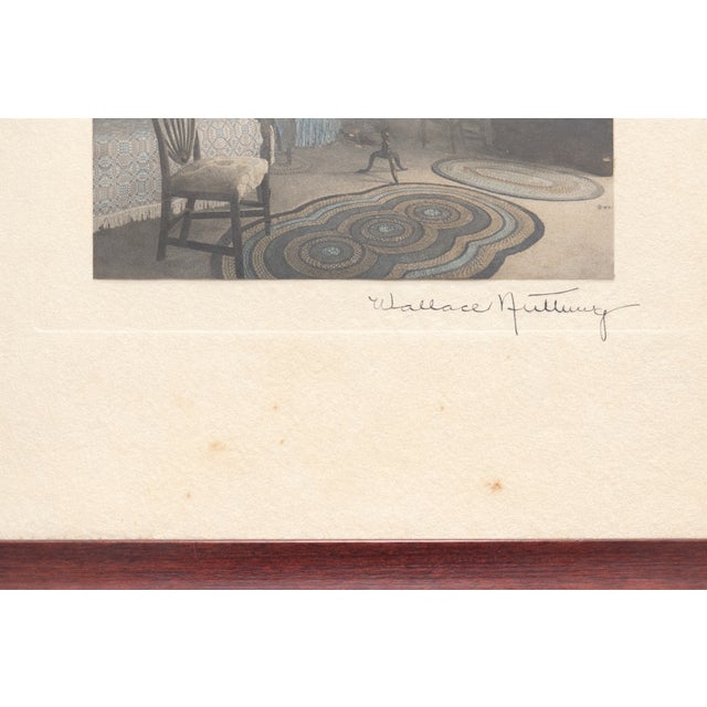Photography Vintage Wallace Nutting Hand-Colored Photograph – Framed Colonial Interior Scene For Sale - Image 7 of 8