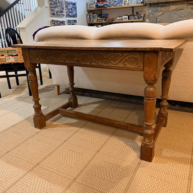 Antique Writing Desk With Carved Drawer For Sale - Image 12 of 13
